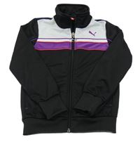 Černo-borůvkovo-bílá thermo propínací mikina s logem PUMA