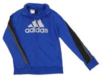 Safírovo-čierno-tmavosivá prepínaci mikina Adidas