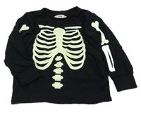 Čierna mikina s kostmi C&A