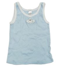 Světlemodro-biely top s mrožom