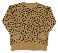 Světlehnědo-hnedo-čierny vzorovaný sveter ZARA