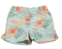 Mátové plážové kraťasy s listami a kvetmi PRIMARK