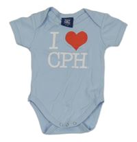 Světlemodré body s nápisy a srdíčkem 