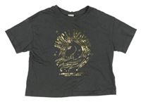 Tmavošedé crop tričko s jednožcem LC WaIKIKI