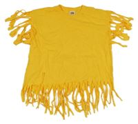 Tmavožlté tričko s strapcemi FRUIT of the LOOM