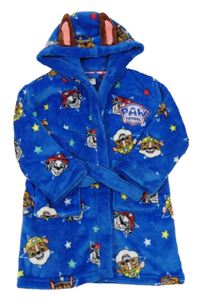 Cobaltovoě modrý plyšový župan s PAW PATROL a kapucňou PRIMARK