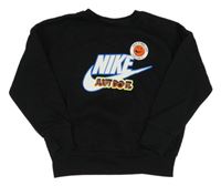 Černá oversize mikina s logem a smajlíkem Nike
