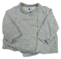 Sivá melírovaná prepínaci mikina PETIT BATEAU