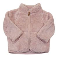 Svetloružová chlpatá bunda H&M