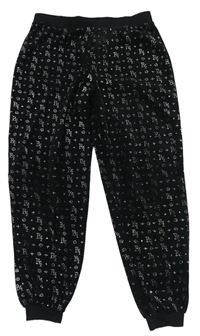 Čierne plyšové pyžamové nohavice s písmeny River Island