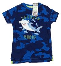 Tmavomodré army tričko so žralokom zn. Pep&Co