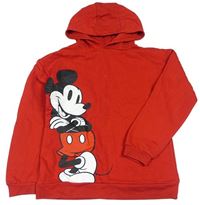 Červená mikina s Mickey mousem a kapucňou Primark