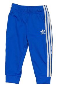 Modré sportovní tepláky s logem Adidas