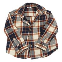 Tmavomodro-vínovo-smetanová kostkovaná košile M&Co.
