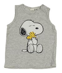 Šedé melírované tílko se Snoopym H&M