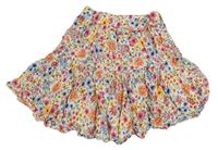 Bielo-farebná kvetovaná ľahká sukňa Matalan