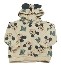 Béžová mikina s Mickeym a kapucňou H&M
