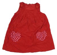 Červené menšestrové na traké šaty so srdiečkami s bodkami George