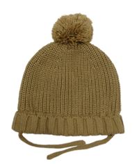 Hnedá pletená čapica s brmbolcom Zara