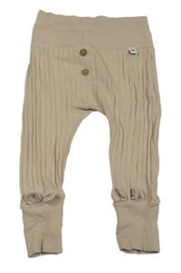 Béžové rebrované ľahké tepláky s gombíkmi zn. F&F
