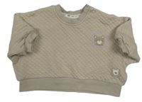 Béžová prešívaná oversize mikina s medvěďom George