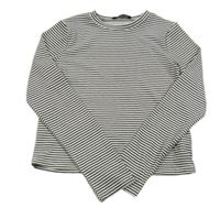 Bielo-čierne pruhované rebrované crop tričko Primark