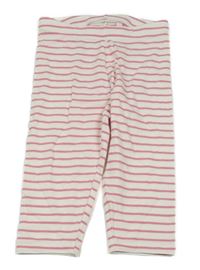 Smetanovo-ružové pruhované capri legíny Lupilu