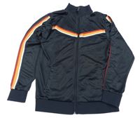 Tmavomodrá športová prepínaci mikina s pruhmi