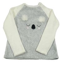 Šedo-smetanová chlupatá pyžamová mikina s koalou Primark