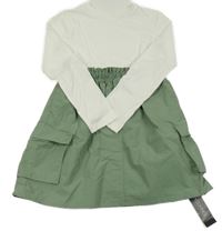 Nové - Smetanovo-khaki bavlněno/šusťákové šaty s kapsami Dunnes