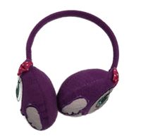 Fialové klapky na uši se sovami