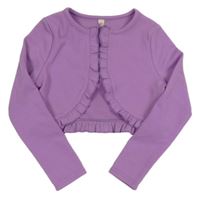 Levandulové rebrované bolerko s volány