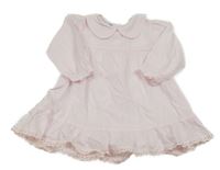 Svetloružové ľahké šaty s golierikom