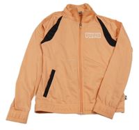 Broskvovo-černá sportovní propínací mikina Puma