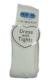 Nové - Smetanové žebrované punčocháče Primark