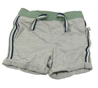 Sivé melírované teplákové kraťasy s pruhmi Liegelind