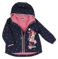 Tmavomodrá softshellová bunda s Minnie s hviezdami a kapucňou Disney