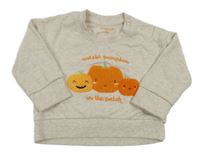 Béžová melírovaná mikina s dýněmi