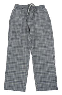 Modro-hnědé kostkované chino kalhoty Next