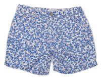 Bielo-modro-ružové kvetované plátenné chino kraťasy H&M