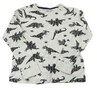 Bílo-černé pyžamové triko s dinosaury F&F