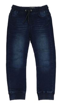 Tmavomodré cuff teplákové rifle Denim Co.
