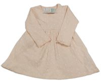 Světlerůžové žebrované šaty s kvítky Primark