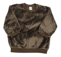 Hnedá plyšová mikina H&M