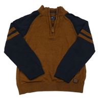 Hnedo-tmavomodrý sveter Next