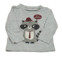 Šedé melírované triko s mývalem C&A