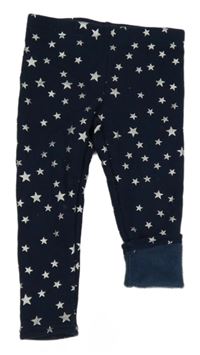 Tmavomodré zateplené legíny s hvězdičkami Lily & Dan