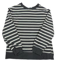 Tmavošedo-biela pruhovaná mikina H&M