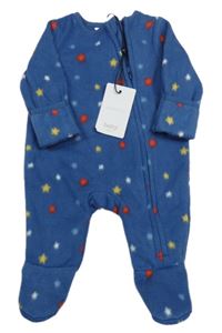 Nové - tmavomodrý fleecový overal s hvězdičkami M&Co.