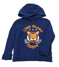 Tmavomodrá ľahká mikina s tigrom a kapucňou Lupilu